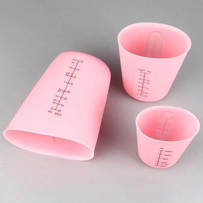 1Pcs Transparent Silicone Measuring Cup with Scale DIY Gypsum Plaster Epoxy Resin Glue Mixing Cup Heat Resistant 125/250/500ml