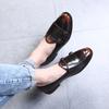 British Style RetroHigh Quality Brogue Leather  Buckle Strap Pointed  Non - slip Soft Sole Stylish Formal Shoes Office Men shoes