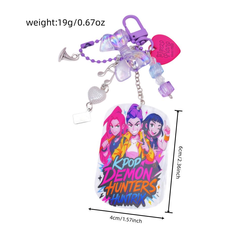 Pink Heart Bow KPOP Demon Hunter Girl Group Keychain Charm