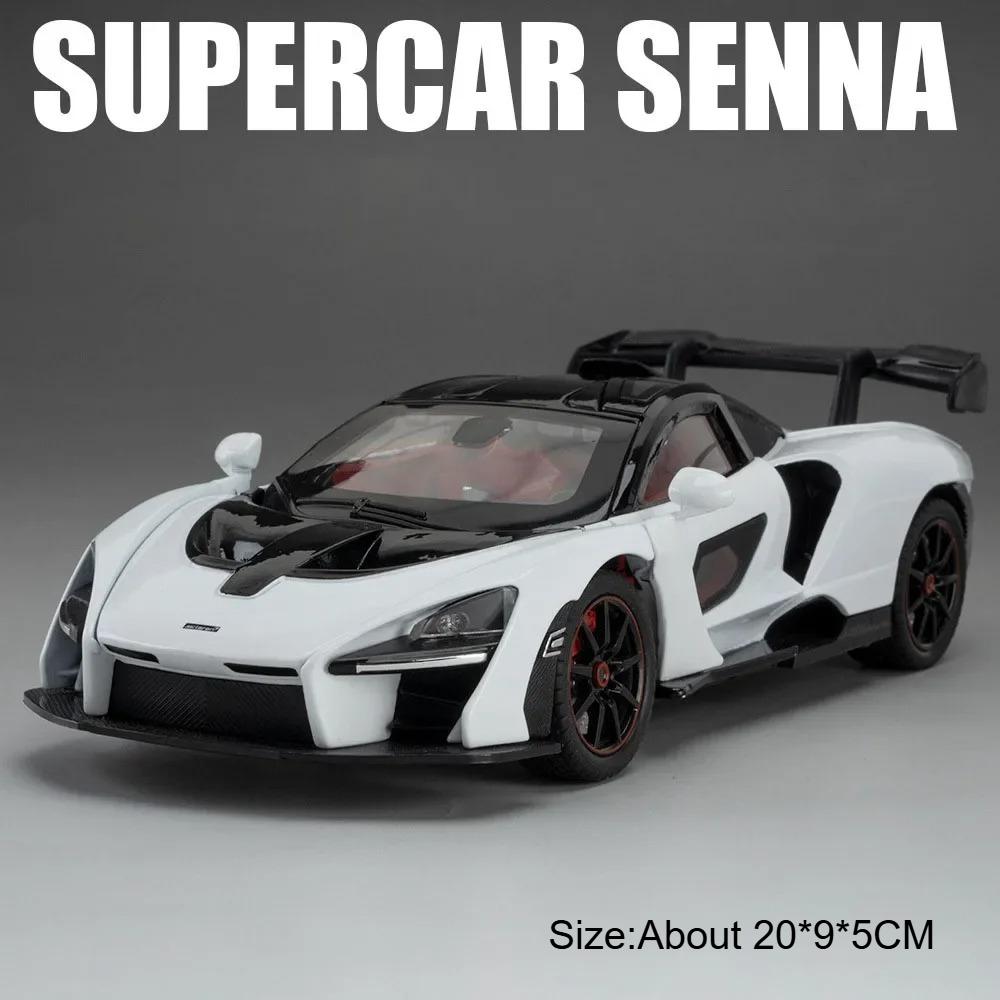 AAYF1 1:24 P1 Senna Car Toy Model Alloy Diecast Doors Opened Supercar Wheel Steering Shock Absorption Models for Children's Toys