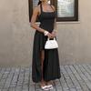 European and American elegant style neck tube top corset waist long skirt dress women's summer