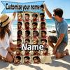 Custom Name Personalized Football Team F.C Print Beach Towel, for Trip Camping Beach Party Home Decor, Birthday Gift for Family & Friends