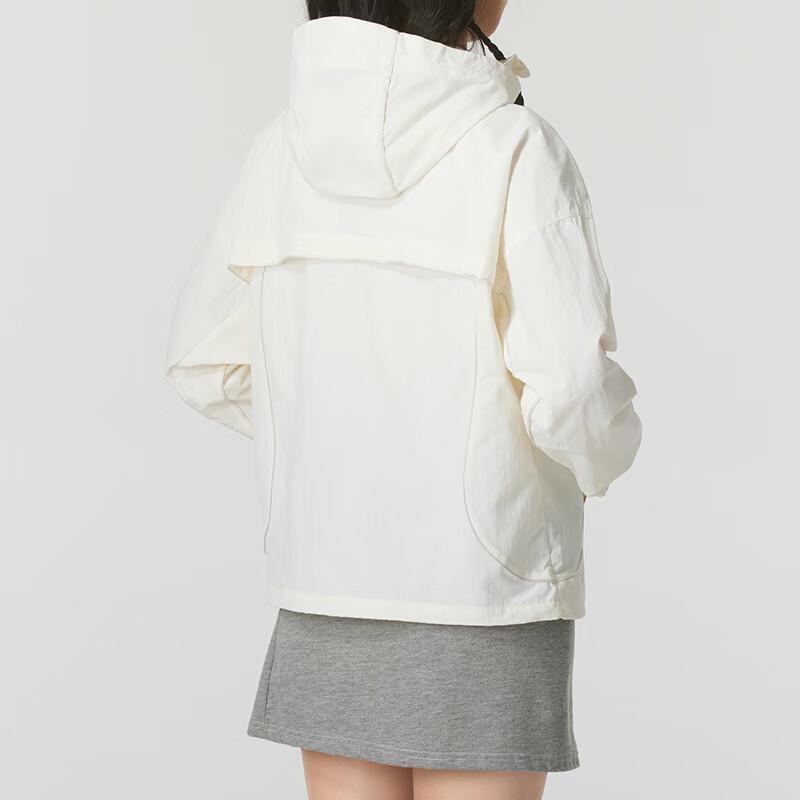 Puma Woven Breathable Running Hooded Zipper Design Drop Shoulder Long Sleeve Jacket Women Jacket Off-White 628763-87