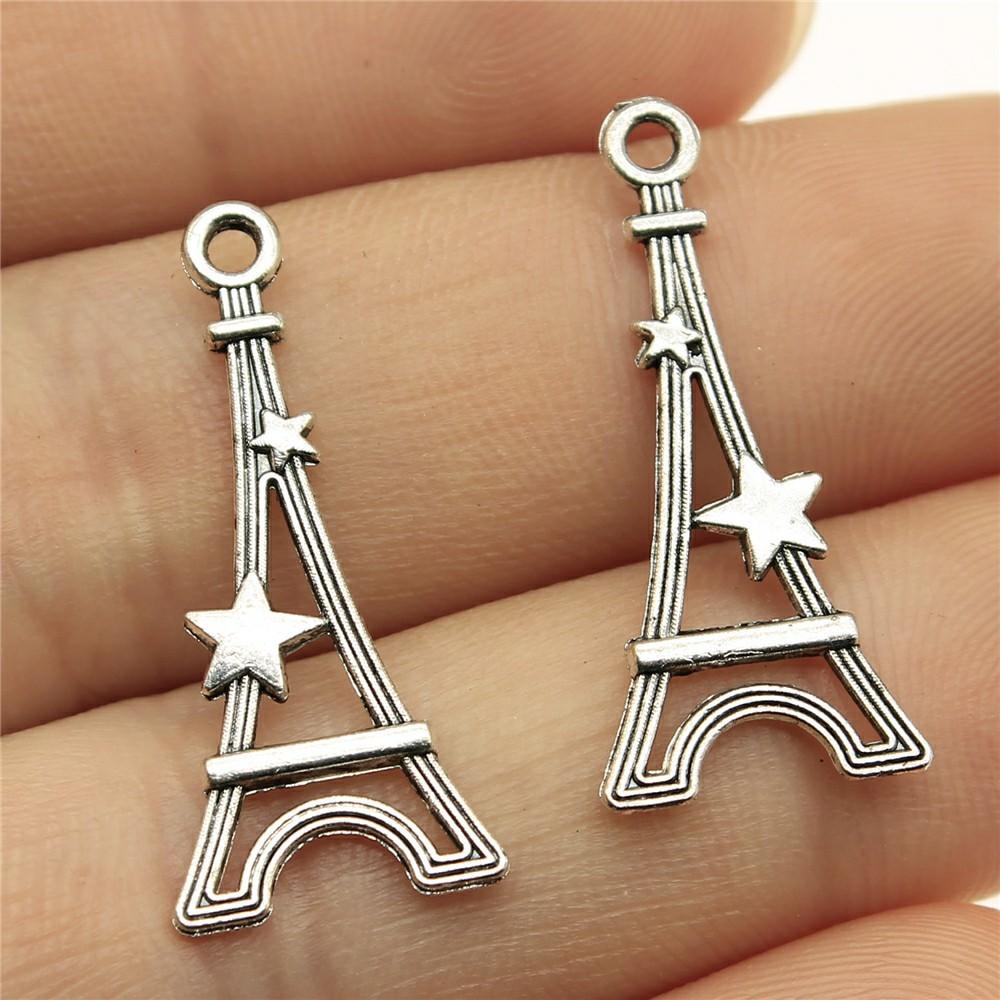 10pcs Charms Eiffel Tower Antique Silver Color Eiffel Tower Pendant Charms Tower Charms For Jewelry Making