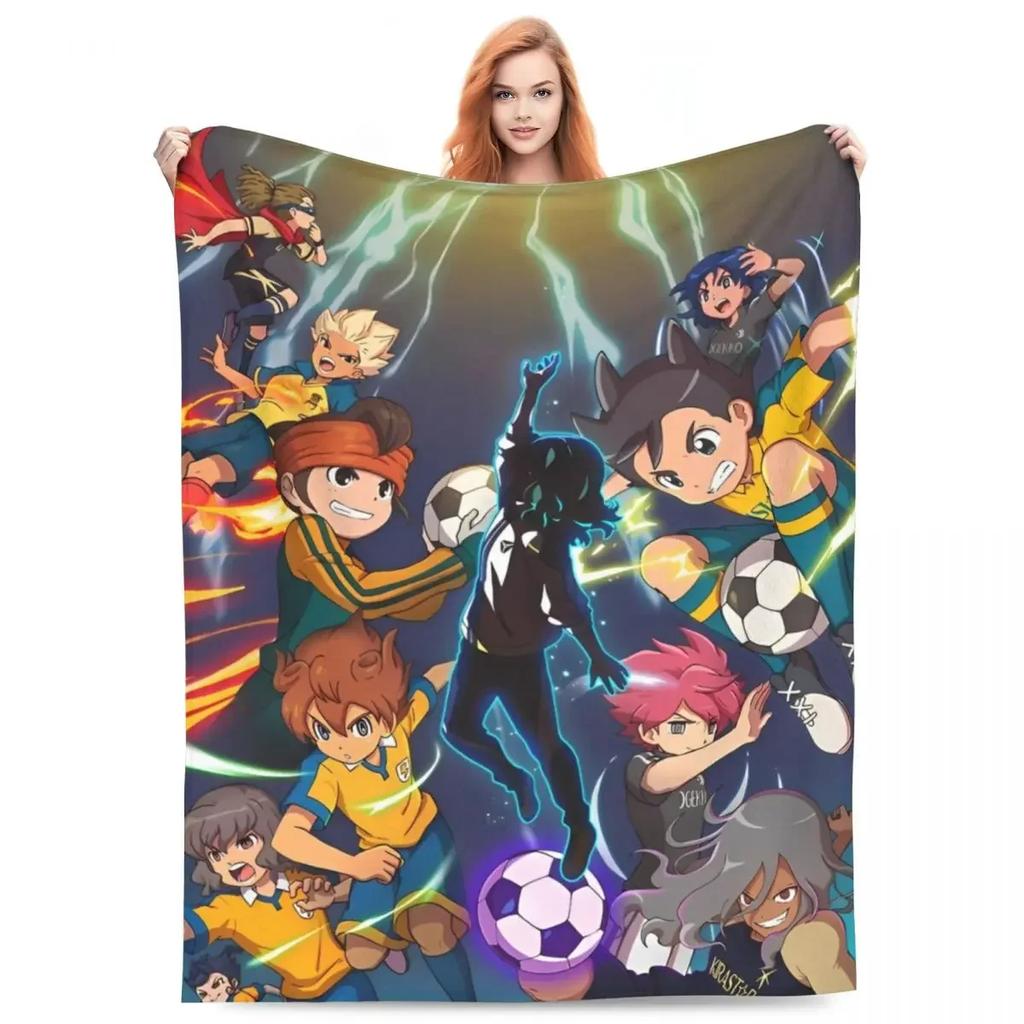 Inazuma Eleven Decken Flanell Textil Dekoration Videospiel Sportspiel Atmungsaktiv Weich Überwurfdecken für Zuhause Reise Steppdecke