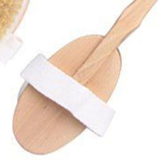 Wooden Handle Body Bath Shower Back Brush Scrubber Skin Cleaning Tool