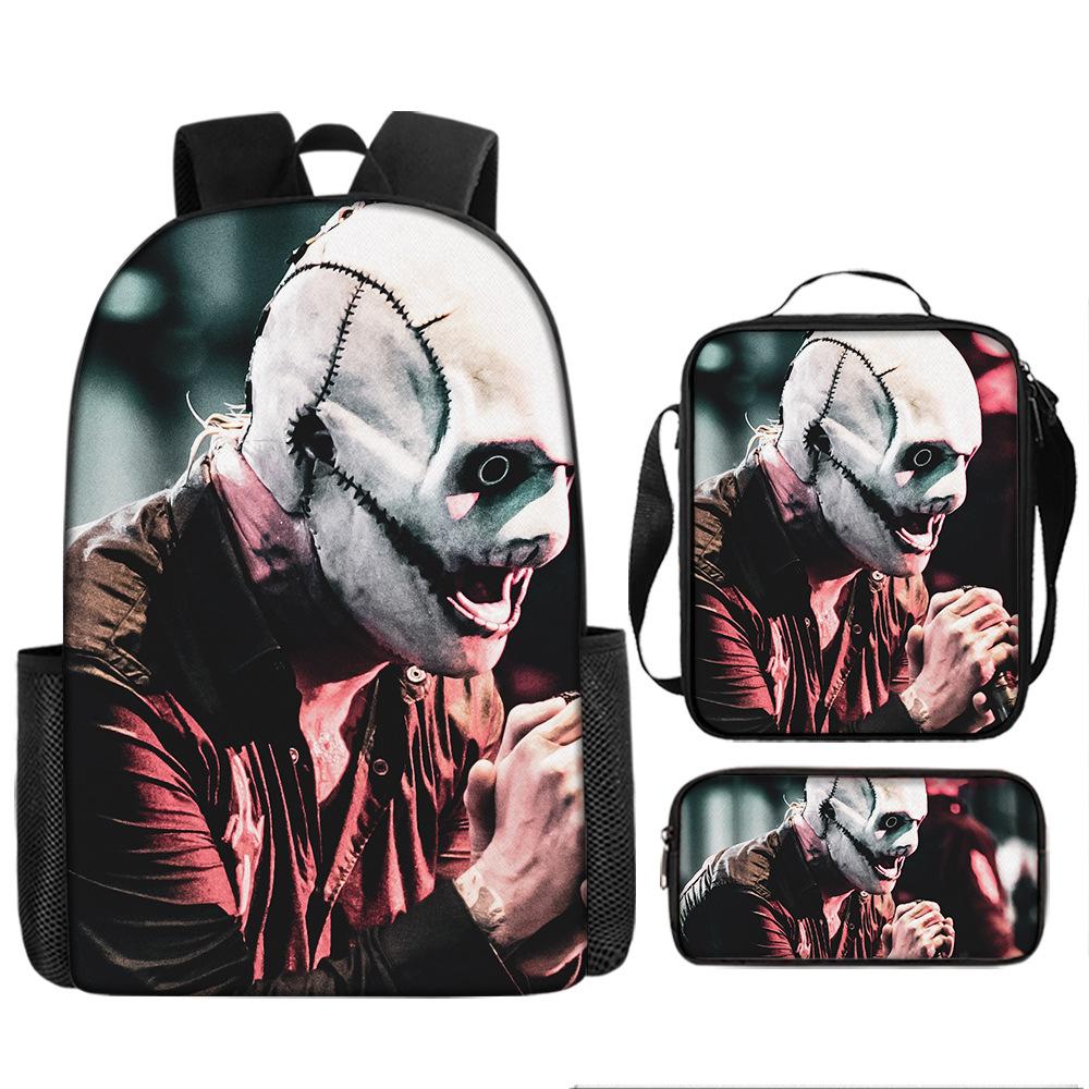 Plecak na Halloween Ciężki Metal Rock Slipknot Plecak z Nadrukiem Cyfrowym Torba na Ramię Piórnik