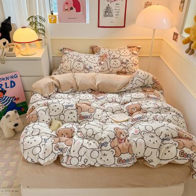 Thickened Milk Fleece Four-Piece Drive Dnu Model - Small Bed