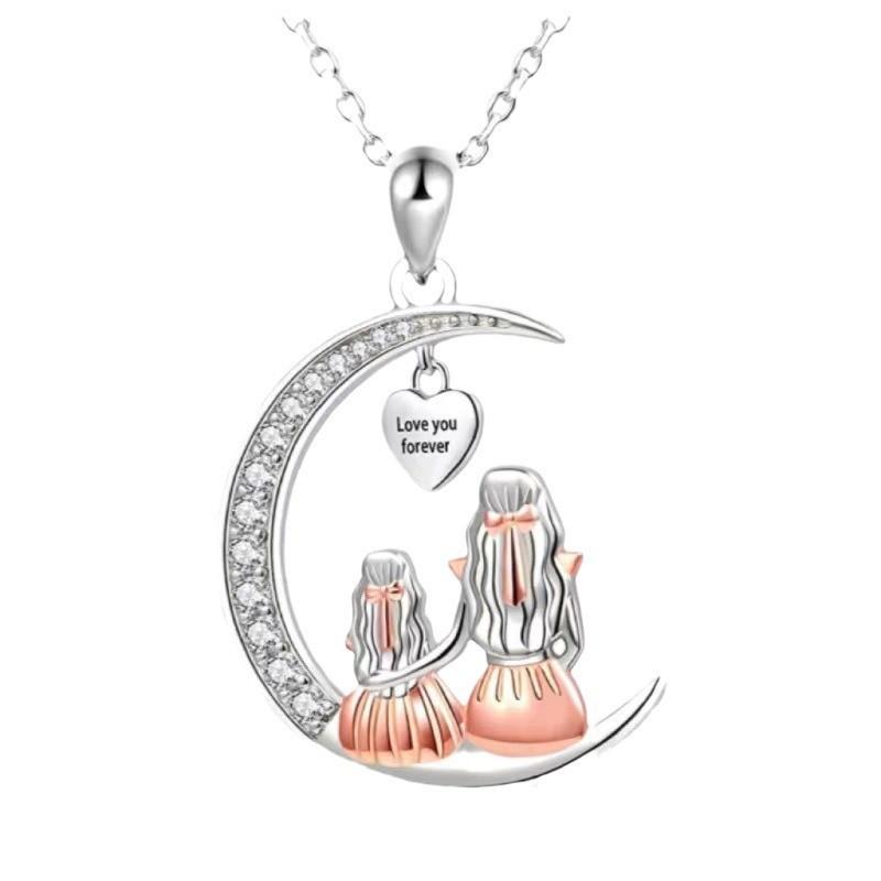 Yun Jin Elegant Crescent Moon Personalized Necklace - Simple Mother's Day Gift for Women