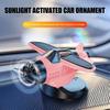 Solar Powered Airplane Car Ornament Dashboard Aircraft Model with Suction Cup 360 Degrees Rotating Propeller Center Console Drift
