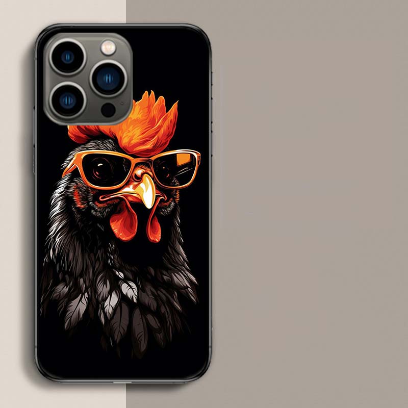 Cool Rooster Making Money Phone Case For Iphone 17 Air 15 Pro 14 Plus 16 Pro Max 17E 16E 12 13 Mini 11 Cover Cute Fundas