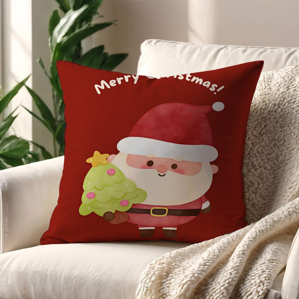 Merry Christmas Santa Claus Cushion Cover For Pillow Printing Sofa Decoration Home Car Room Coffee Shop Office Nordic Simplicity