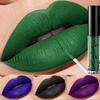 Set 4 Pezzi Lucidalabbra Trucco Halloween Rossetto Nero Opaco Tonalità Verde Rossetto Impermeabile Lunga Tenuta per Cosmetici di Halloween
