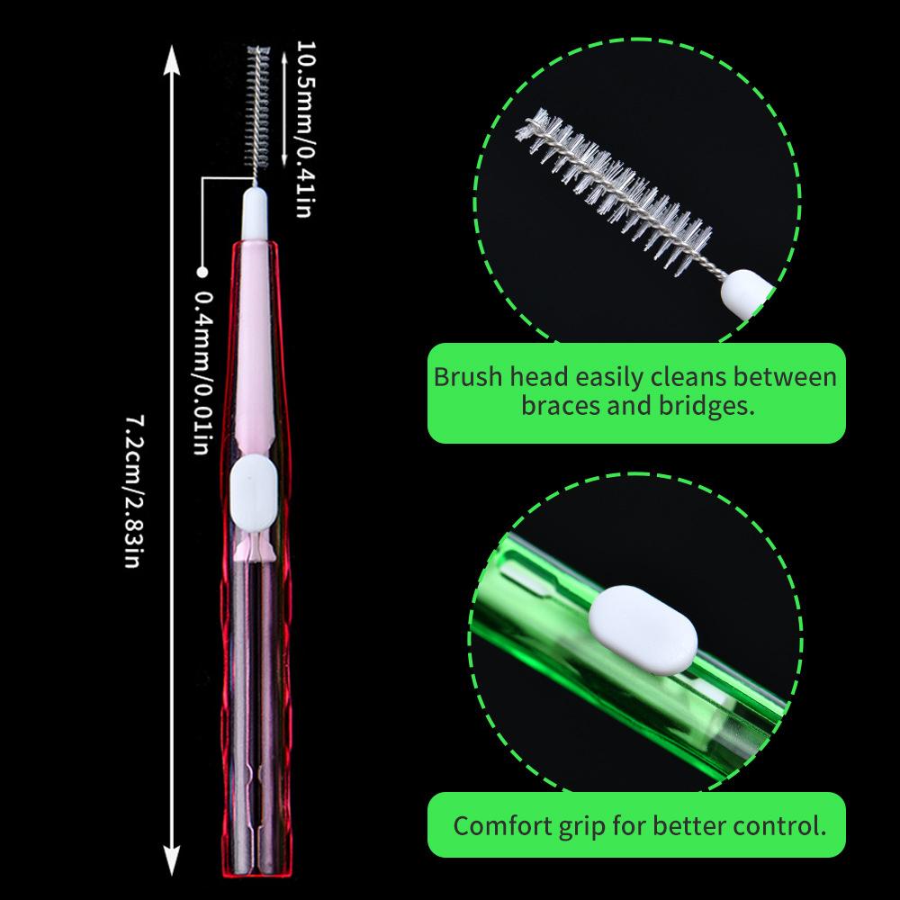6Pcs/Pack 0.6-1.2Mm Interdental Brushes Braces Brush Dental Removal Tooth Pick Oral Hygiene Tool Hilo Dental Teeth Cleaning Tool