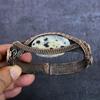 Natural Dalmation Jasper Gesmtone Copper Wire Wrap Cuff Bangle Adjustable A5R19