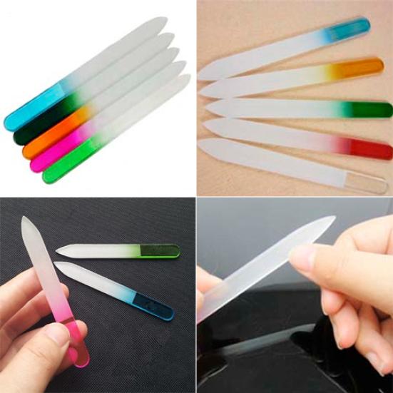 2 Pcs Pro Nail Art Tips Polish UV Gel Glass File Buffing Manicure Tool for Nail Art DIY