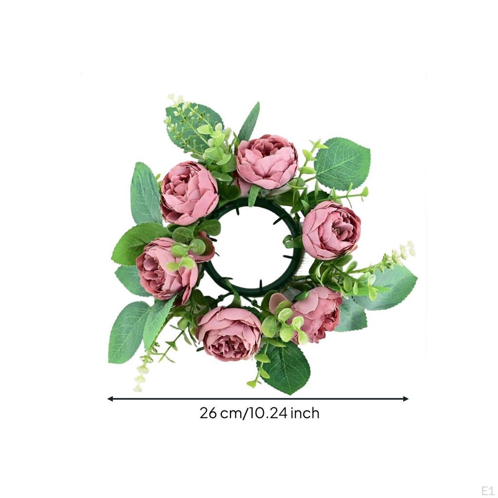 Peony Wreath Faux with Peonies Realistic for Wedding, Mantel, Table Centerpiece Light Pink