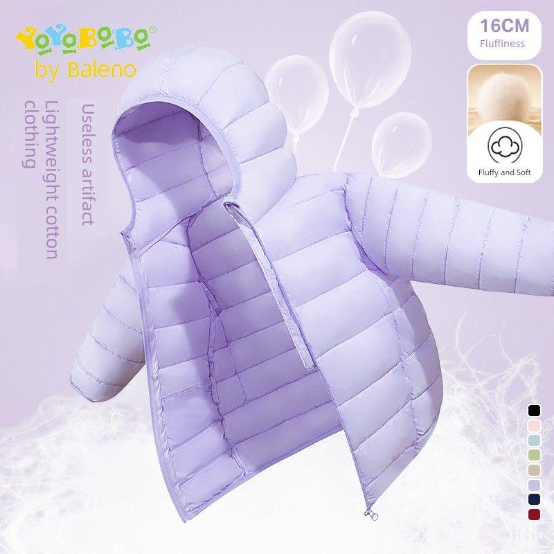 Baleno Ybb Series Girls  Cotton Clothing, Lightweight Hooded Fashionable and Stylish Warm Winter Clothing for Little Girls and Children Purple # Solid Color 150