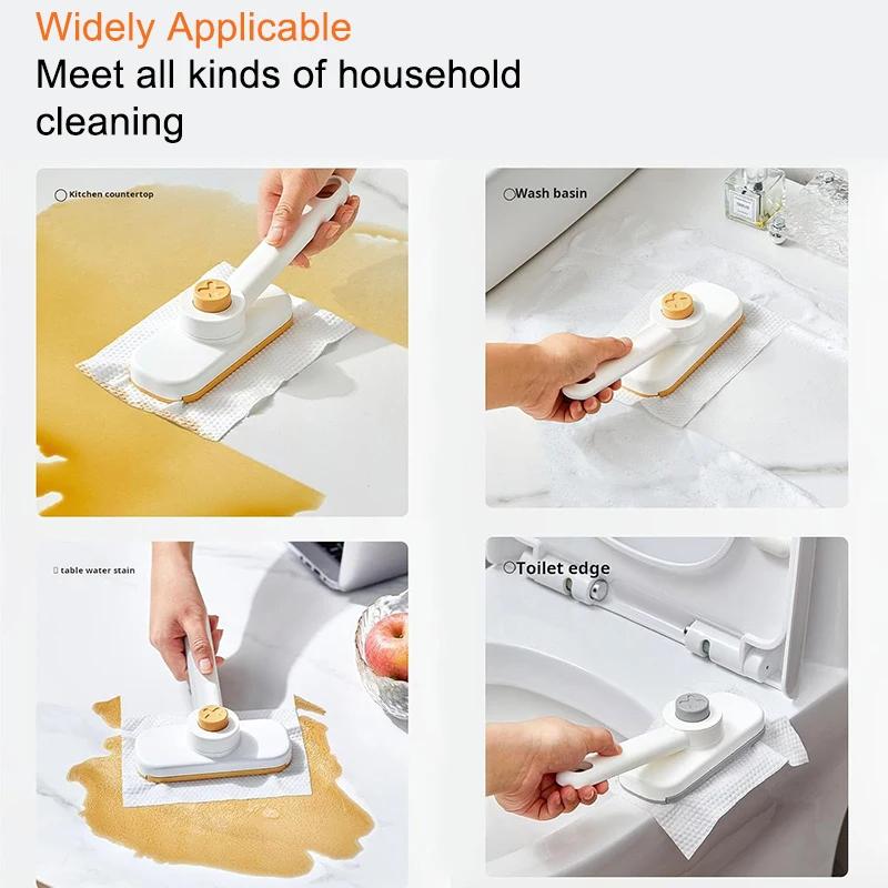 360°Rotating Mini Mop Portable Handheld Wall-mounted with Disposable Face Towel Cleaner for Home Kitchen Bathroom Cleaning Tools