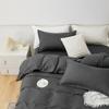 Husă de pilota Queen Size - Set de husă de pilota Queen prespălată moale, Husă de pilota cu închidere cu fermoar și cearceaf plat și tapete de pernă