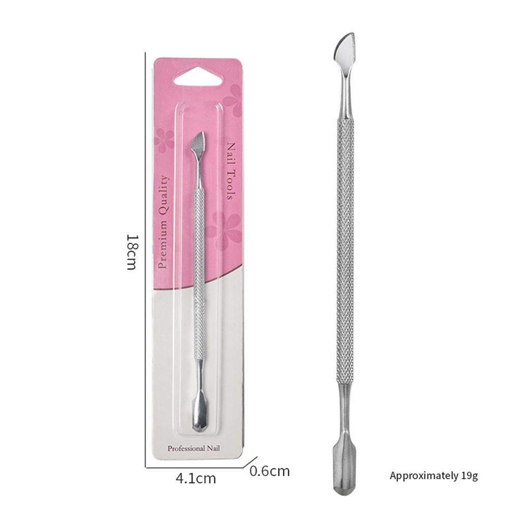 Cuticle Pusher with 2 End Cuticle Cleaner Nail Cuticle Remover Nail Cuticle Trimmer Stainless Steel Manicures Tool