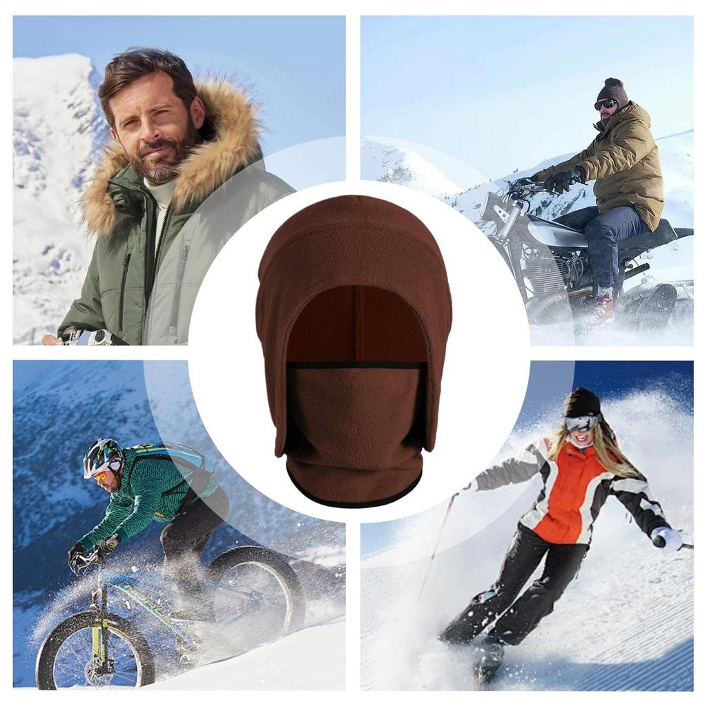 Face Cover For Cold Weather Windproof Thermal Fleece Hood Full Outdoor Face Covering For Women Men Winter Skiing Motorcycle
