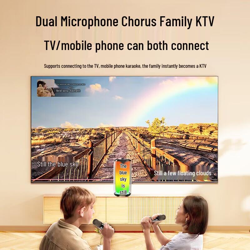 Newmine K191mini Wireless Karaoke Speaker with Dual Microphones CN plug (adapter included)