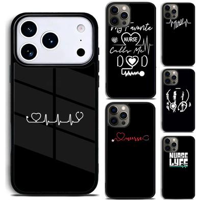 Krankenschwester Herzschlag Design Handyhülle für iPhone 17 16 15 Pro Max Air 14 13 12 11 Plus Stoßfeste Capa Hülle