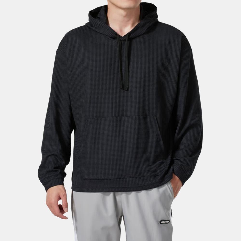 Under Armour Sudadera con capucha Rival Waffle Color sólido Corte holgado Jersey Manga larga Sudadera Hombre sudaderas Negro 1383108-001