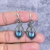 Swiss Blue Topaz Gemstone 925 Sterling Silver Jewelry Earring 2.09" M-2702