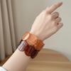 Handpoliertes Marmoriertes Stretch-Armband Durchscheinendes Unregelmäßiges Geometrisches Armreif Sommer Brunch Date