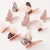 Rose Gold 3D Butterfly Oranments Valentine's Day Decor for Home Romantic Wedding Birthday Party Bride To Be Bridal Shower Favor