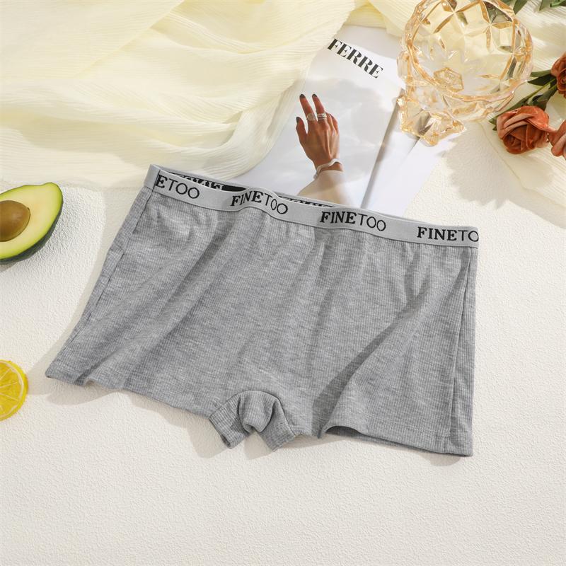 Women's Cotton Boyshorts Sports Boxer Underwear Female Sexy Striped Panties Letter Belt Safety Shorts Solid Breathable Lingerie