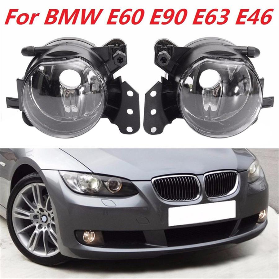 Pair Front Fog Lights Lamps Housing Clear Fit For BMW E60 E61 E63 E46 X3 325i 525i