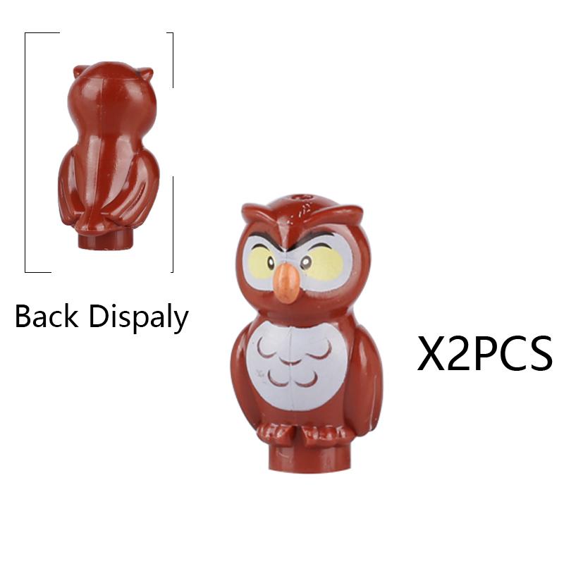 MOC Animals Building Block Goat Sheep Parrot Otter Cow Dog Pet Cat Panda Leopard Tiger Pig Zoo Deer Bear Eagle Bricks Toys Gift