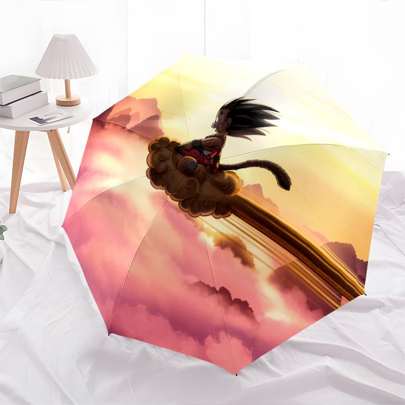 Dragon Ball Z Characters pattern, automatic folding umbrella, portable and foldable design, 8 ribs, a Christmas or birthday gift.