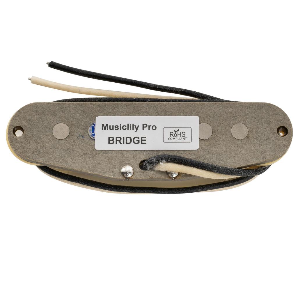 Musiclily Pro Staggered Alnico 5 Bridge Pickup for Strat Electric Cream ST-FAT50S Single-Coil Guitar,