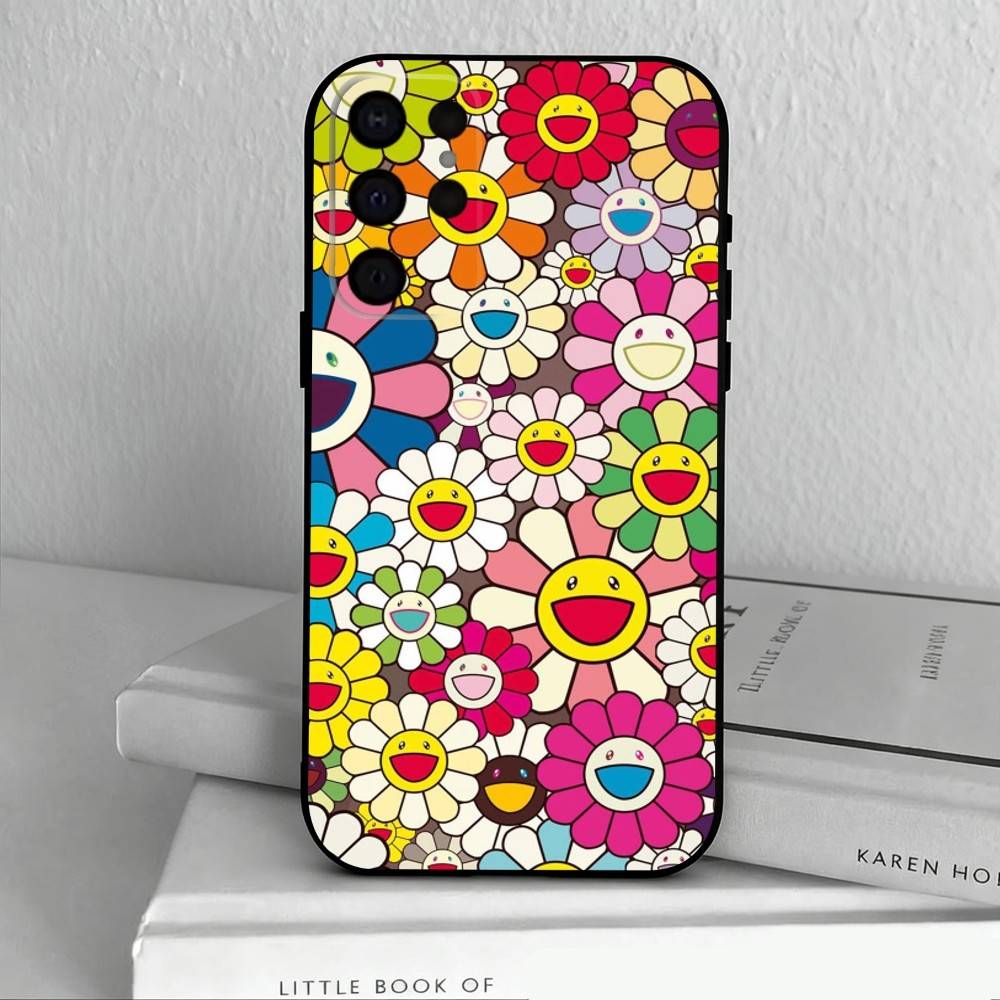 Takashi M-Murakamis F-Flowers  Phone Case For Samsung S25,S24,S21,S22,S23,S30,Ultra,S20,Plus,Others Soft Black Cover