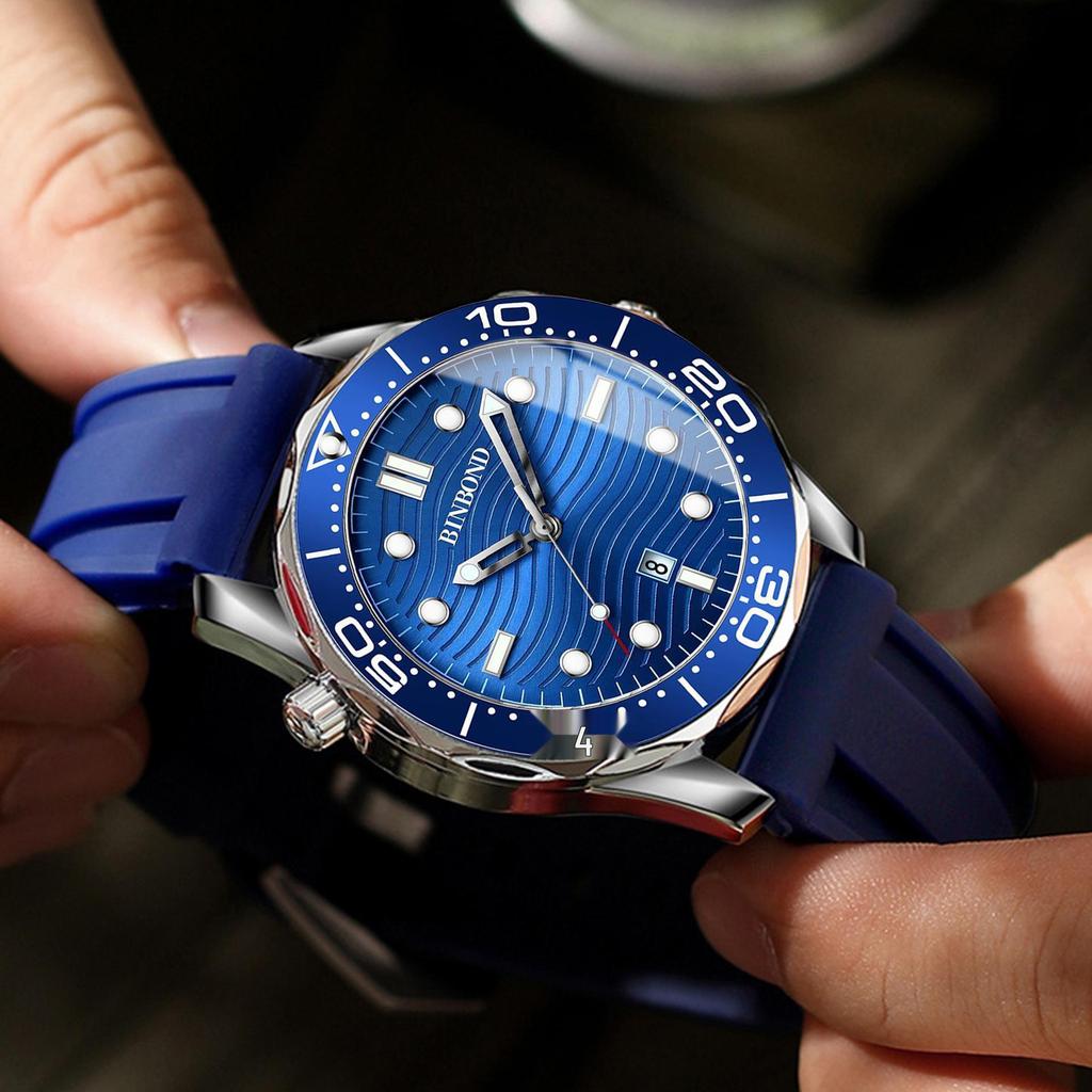 Binbond Luxury Men's Quartz Watch - Waterproof, Luminous, Rotating Dial