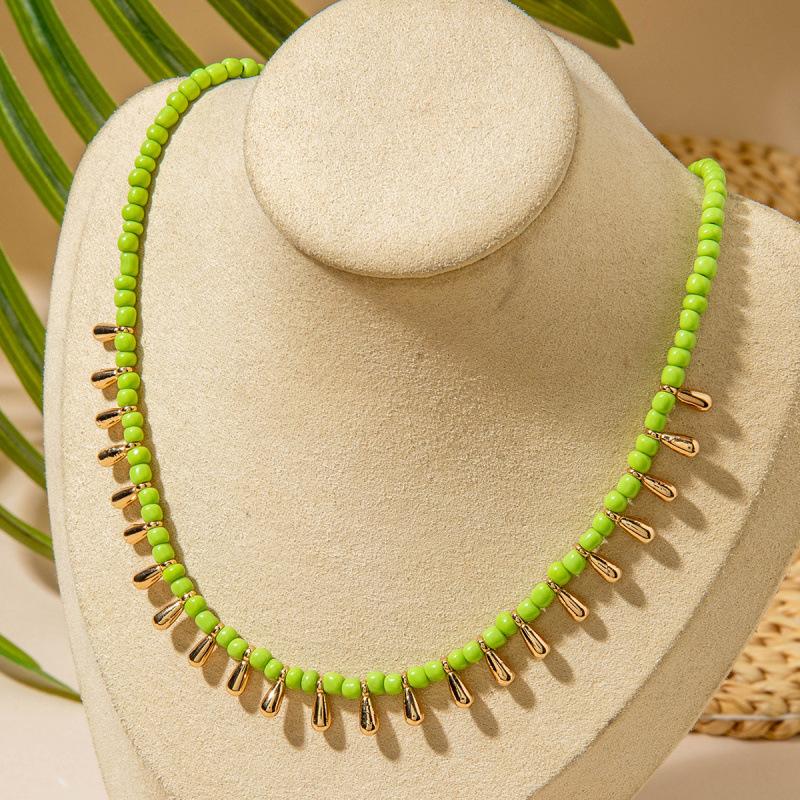 Accessories, Bohemian retro rice beads, water drops, simple and versatile women's necklace