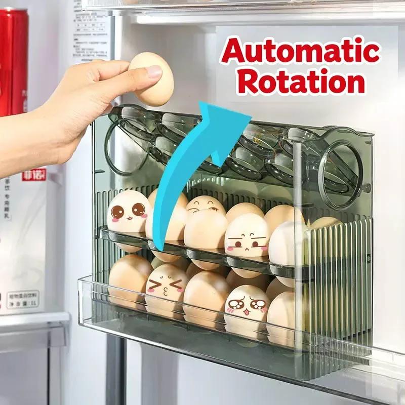 Egg Rack Holder Storage Box Eggs Basket Container Organizer Refrigerator Dispenser For Kitchen Organization Food Containers