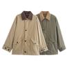 Dames Oversized Relaxed Fit Korte Trenchcoat Canvas Jas Streetwear Stijl Herfst Winter
