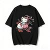 2026 New Arrival Kawaii Hello Kitty Pink Car Print Couple T Shirts Casual Loose Family Matching Outfits Parentchild Tees Tops