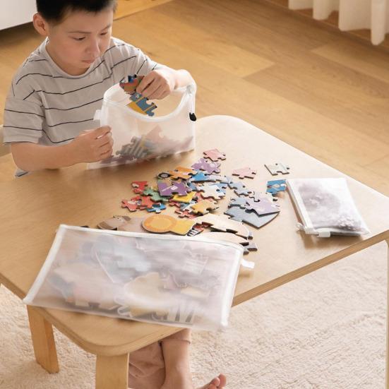 10 Mesh Board Zipper Pouch A4 Pcs Game Puzzle Portable Transparent