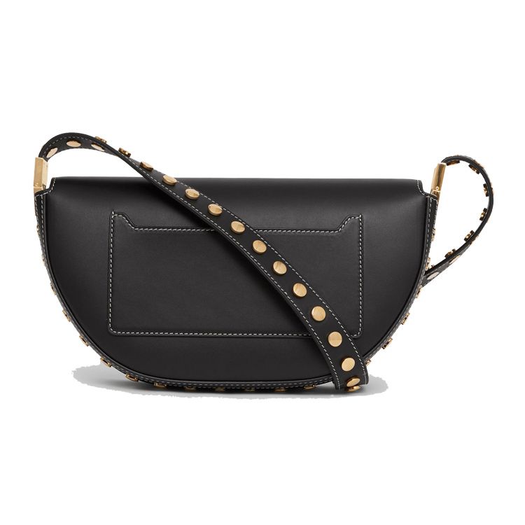 Burberry Olympia Leather Shoulder Bag With Metal Accents And Magnetic Closure Small Women Handbags Black 80470131