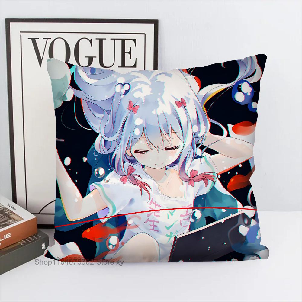 Anime Izumi Sagiri Pillow Case Square Pillow Bedroom Sofa Leisure Comfort Cushion Car Living Room Home Decoration