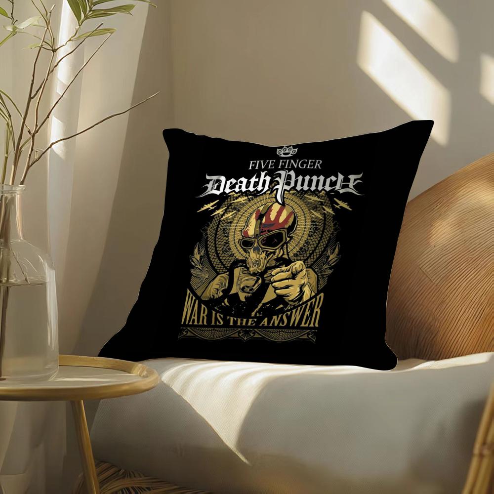 Five F-Finger Death P-Punch Cushion Cover Soft Short Plush Pillow Cover Smooth Cozy Texture Aesthetic Cushion Case Home Decor