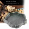 Resin Durable Reptile Rock Food and Water Dish Feeder Bowl for Tortoise Lizard