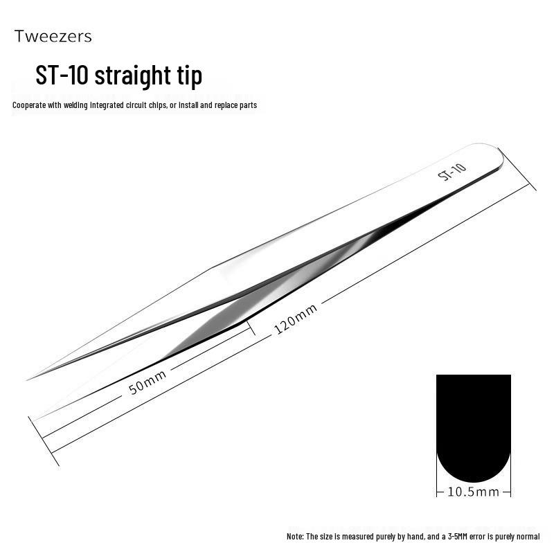 Extra Long 304 Stainless Steel Bent Tip Tweezers - Anti-Static Gardening & Planting Tool