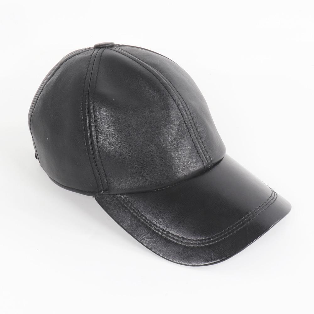 Men Real Sheepskin Leather Caps Male Casual Real Natural Sheep Skin Leather Baseball Hats New Fashion Fall Winter Leather Hat